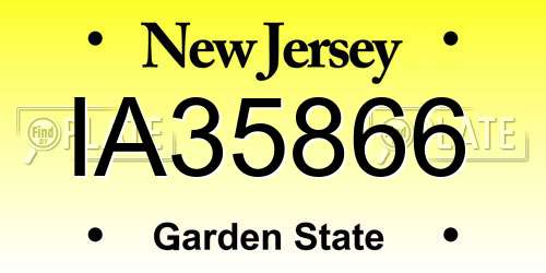 IA35866 New Jersey License Plate