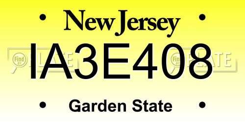IA3E408 New Jersey License Plate