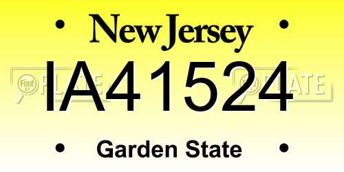 IA41524 New Jersey License Plate