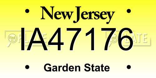 IA47176 New Jersey License Plate