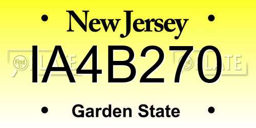 IA4B270 New Jersey License Plate