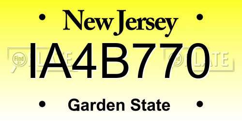 IA4B770 New Jersey License Plate
