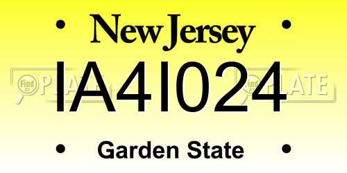 IA4I024 New Jersey License Plate