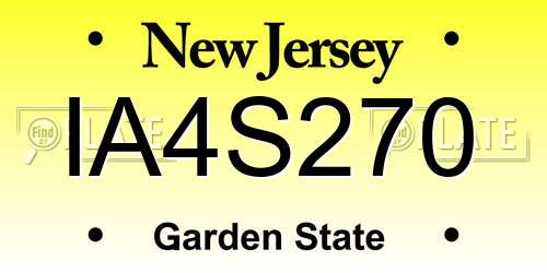 IA4S270 New Jersey License Plate