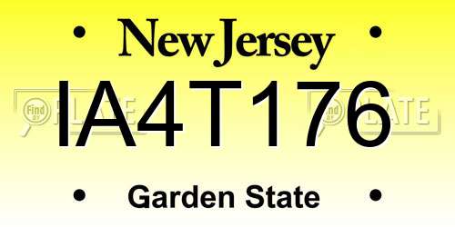 IA4T176 New Jersey License Plate