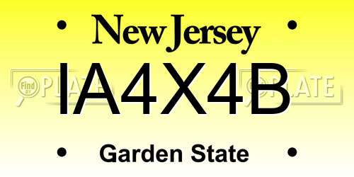 IA4X4B New Jersey License Plate