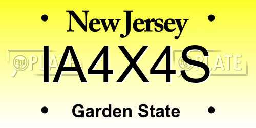 IA4X4S New Jersey License Plate