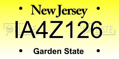 IA4Z126 New Jersey License Plate