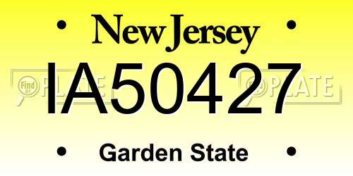 IA50427 New Jersey License Plate