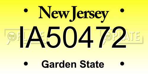 IA50472 New Jersey License Plate