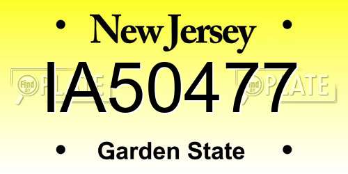 IA50477 New Jersey License Plate