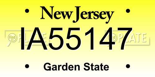 IA55147 New Jersey License Plate