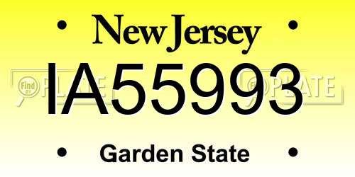 IA55993 New Jersey License Plate