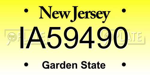 IA59490 New Jersey License Plate