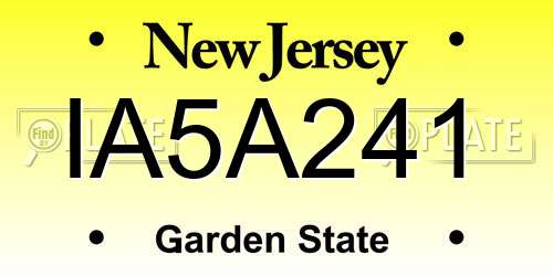 IA5A241 New Jersey License Plate