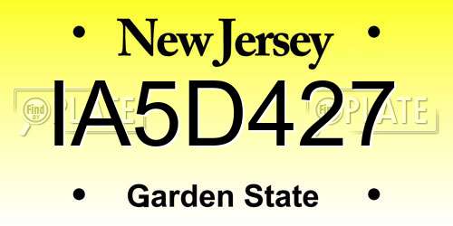 IA5D427 New Jersey License Plate
