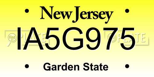 IA5G975 New Jersey License Plate