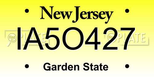 IA5O427 New Jersey License Plate