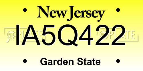 IA5Q422 New Jersey License Plate
