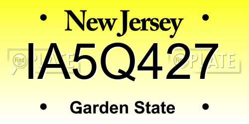 IA5Q427 New Jersey License Plate