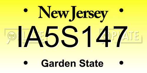 IA5S147 New Jersey License Plate