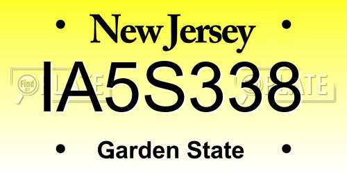 IA5S338 New Jersey License Plate