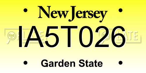 IA5T026 New Jersey License Plate