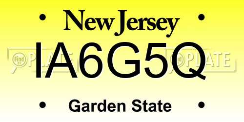 IA6G5Q New Jersey License Plate