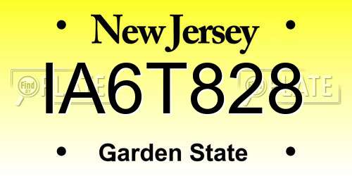 IA6T828 New Jersey License Plate