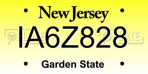 IA6Z828 New Jersey License Plate