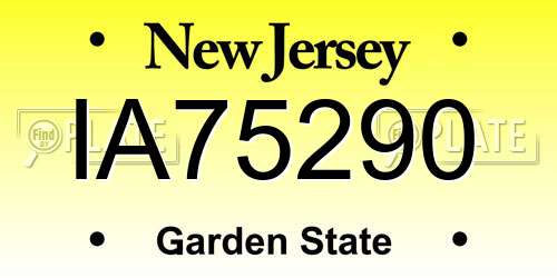 IA75290 New Jersey License Plate