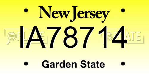 IA78714 New Jersey License Plate