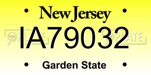 IA79032 New Jersey License Plate