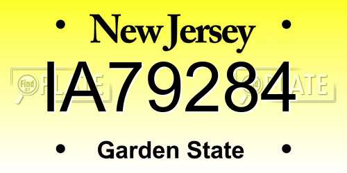 IA79284 New Jersey License Plate