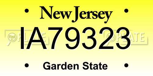 IA79323 New Jersey License Plate