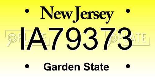 IA79373 New Jersey License Plate