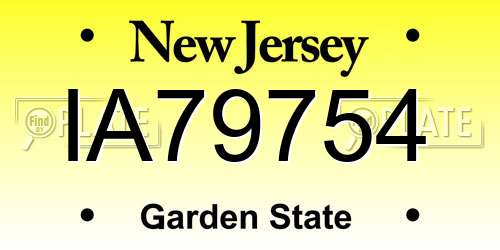 IA79754 New Jersey License Plate