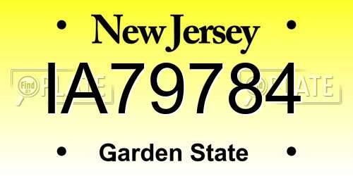 IA79784 New Jersey License Plate
