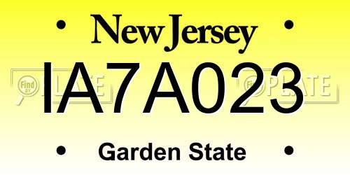 IA7A023 New Jersey License Plate