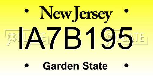 IA7B195 New Jersey License Plate