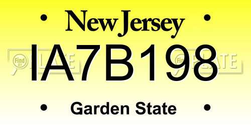 IA7B198 New Jersey License Plate
