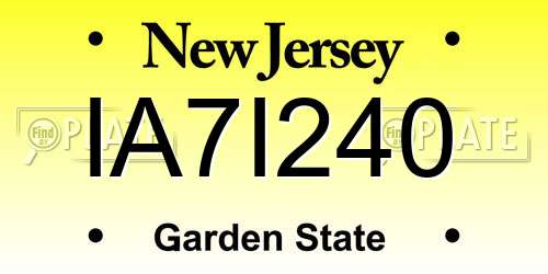 IA7I240 New Jersey License Plate