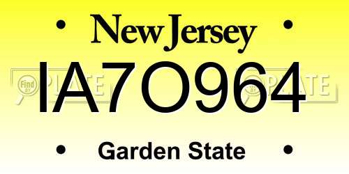 IA7O964 New Jersey License Plate