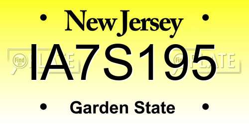 IA7S195 New Jersey License Plate