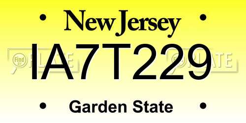 IA7T229 New Jersey License Plate