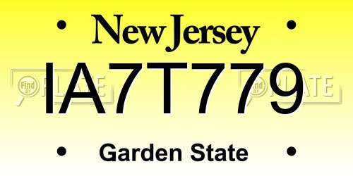 IA7T779 New Jersey License Plate