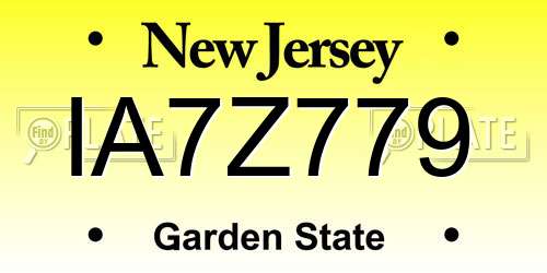 IA7Z779 New Jersey License Plate