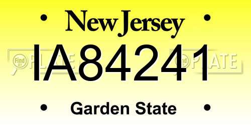 IA84241 New Jersey License Plate