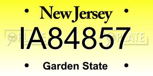 IA84857 New Jersey License Plate