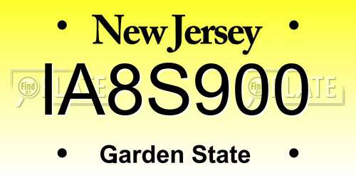 IA8S900 New Jersey License Plate